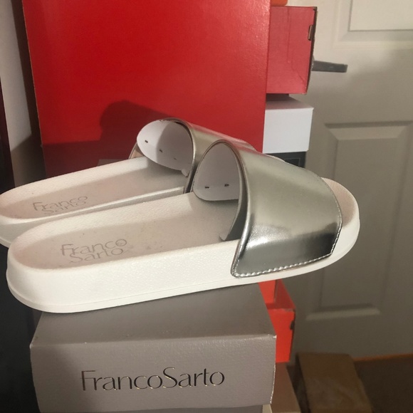 NWT Franco Sarto slides silver - Picture 2 of 2